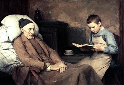 LEYENDO AL ABUELO, Albert Anker (1831/ 1910)
